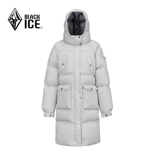 22新品黑冰中长款时尚休闲羽绒服韩版宽松加厚连帽保暖羽绒外套女1251F 商品图4