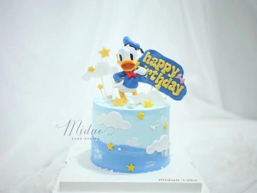 卡通主题款 Disney迪士尼唐老鸭 复古 可爱 周岁 男孩女孩造型蛋糕 商品图0