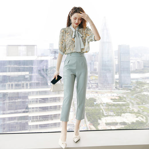 雪纺衫套装，小香风气质名媛轻熟职业洋气两件套AHM-yxfs8086 商品图2