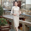 CM-300 年轻款旗袍少女倒大袖2022秋冬新款日常可穿收腰显瘦旗袍连衣裙 商品缩略图5