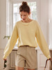 OLrain法式高级穿搭淡黄色套头卫衣女秋季2022新款慵懒风针织上衣 商品缩略图3