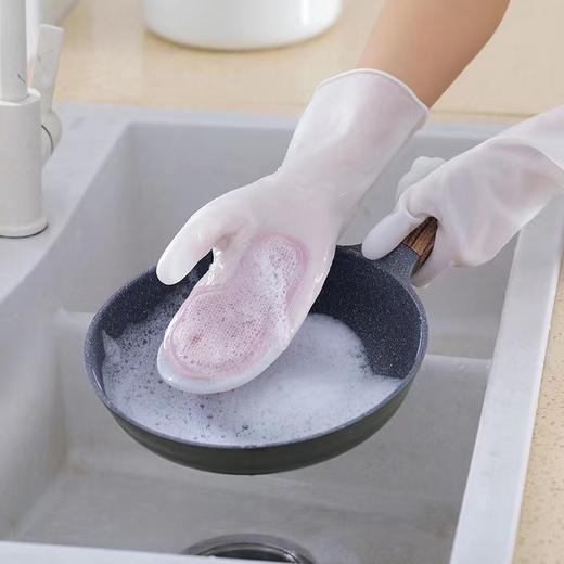 蔓妙多功能魔术刷家务塑胶手套 商品图1