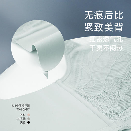 贝佳人文胸柔软透气婴儿棉中厚杯新款小胸聚拢抬托内衣BW912108 商品图1