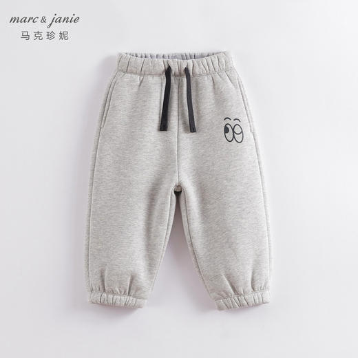 马克珍妮秋冬新款 男女童百搭加绒运动裤 儿童束脚裤221326 商品图1