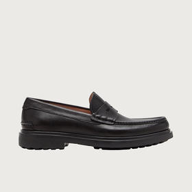 【二】FERRAGAMO 菲拉格慕 男士小牛皮便士乐福鞋 黑色 742243