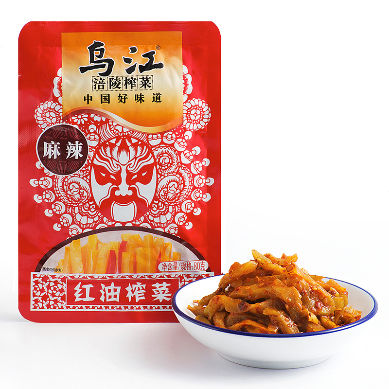 【亚欧超市】乌江红油榨菜80g/袋