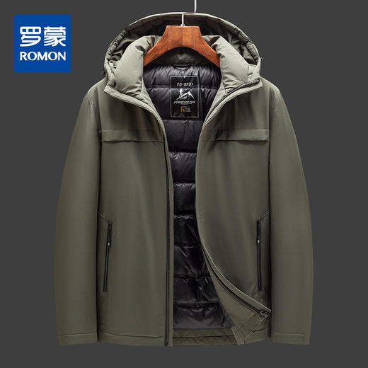 【90白鸭绒】罗蒙羽绒服男士短款休闲连帽保暖羽绒外套冬季 商品图5