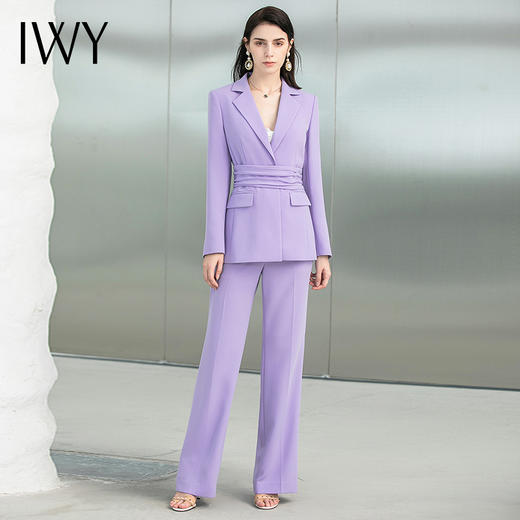 IWY/紫色职业西装套装高档工作服美业主持人名誉时尚气质美容院OL 223158C1+P2 商品图0