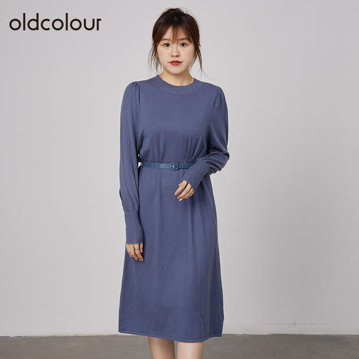 oldcolour2021秋商场同款休闲气质收腰显瘦长袖连衣裙N34106431 商品图2