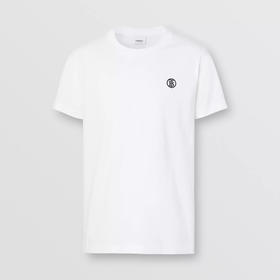 【一】BURBERRY 巴宝莉 男士棉质 Monogram TB专属标识刺绣圆领短袖T恤 白色 8053422 A1464