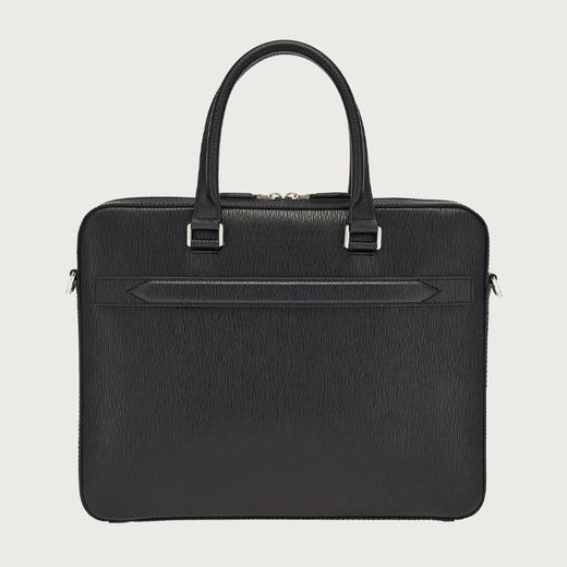 【一】FERRAGAMO 菲拉格慕 男士锤纹小牛皮 GANCINI 手提公文包 黑色 24 0986 753418 商品图2