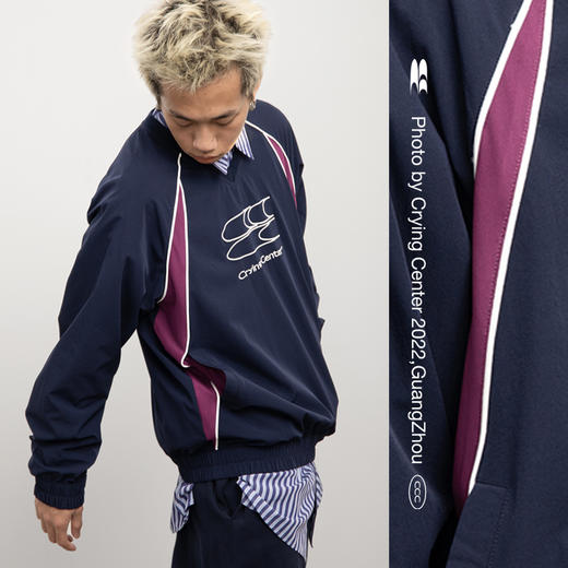 CryingCenter 飞盘衫 复古撞色拼接街头运动休闲足球衫 哭喊中心 商品图2