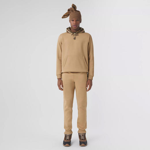 BURBERRY 巴宝莉 男士格纹裁片棉质混纺慢跑裤 卡其色 8045014 A1420 商品图3