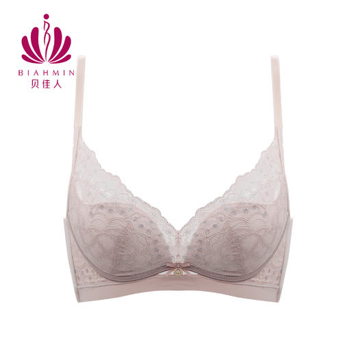 贝佳人文胸新款大码内衣夏季薄款女舒适聚拢上托美背胸罩BW922055 商品图4