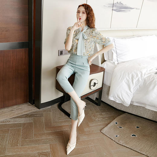 雪纺衫套装，小香风气质名媛轻熟职业洋气两件套AHM-yxfs8086 商品图3