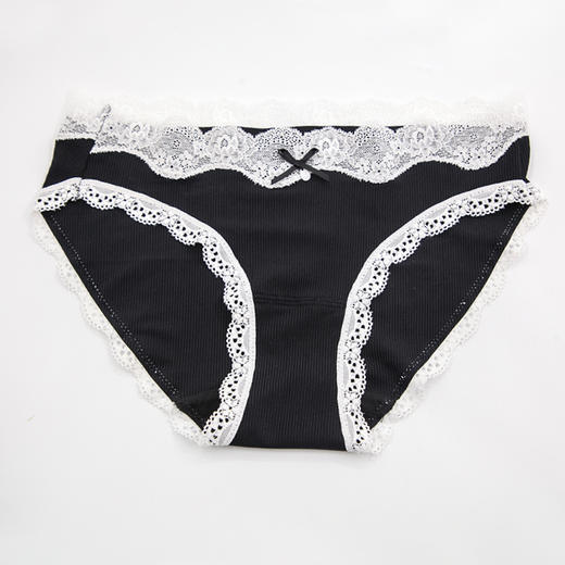 贝佳人新品低腰三角裤蕾丝甜美可爱少女感内裤亲肤棉质BW712115 商品图1