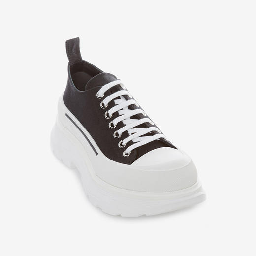 ALEXANDER MCQUEEN 亚历山大.麦昆 男士棉质Tread Slick 系带休闲运动鞋 黑色 705660 W4MV2 1070 商品图1