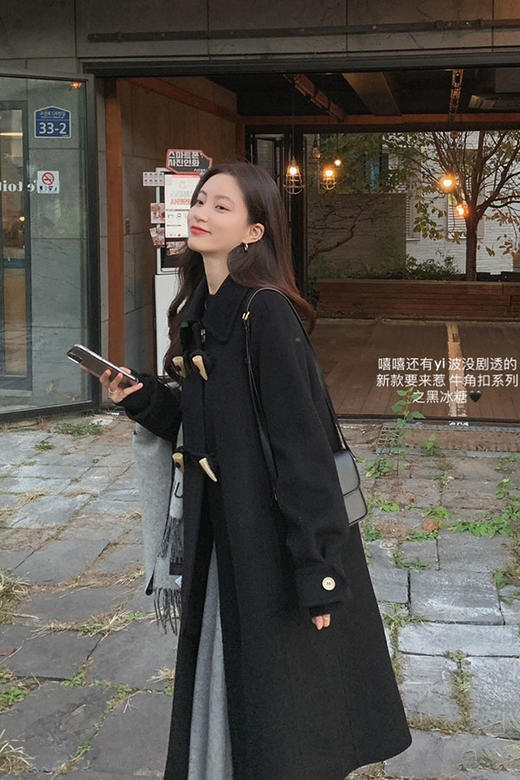  胡杨浅驼 XS 1件 金蘑菇菇【神明少女牛角扣】牛角扣双面呢外套爱好者集合 商品图5