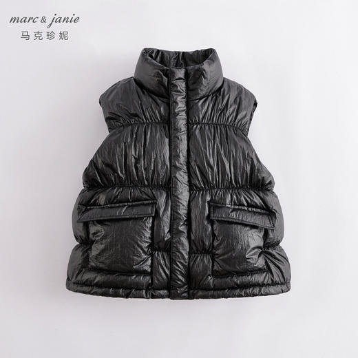 马克珍妮冬装新款 女童金属色立领羽绒马甲221657 商品图2