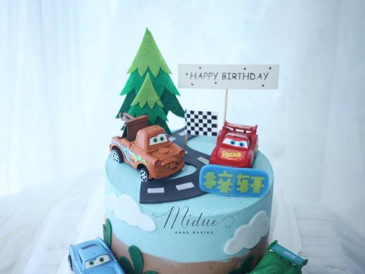 男孩款 麦昆 卡通小汽车 糖牌 翻糖蛋糕 商品图1