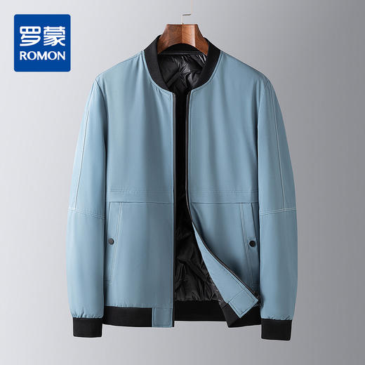【90白鸭绒】罗蒙羽绒服男冬季保暖棒球领纯色夹克羽绒外套 商品图2