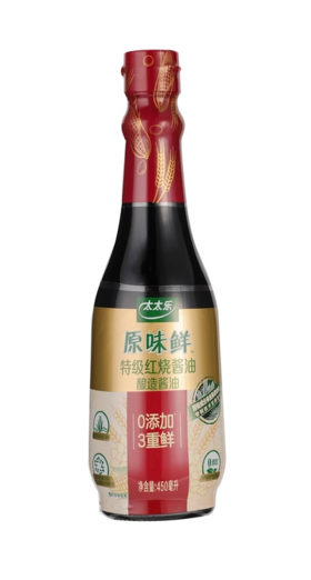 【亚欧超市】太太乐原味鲜特级红烧酱油450ml/瓶