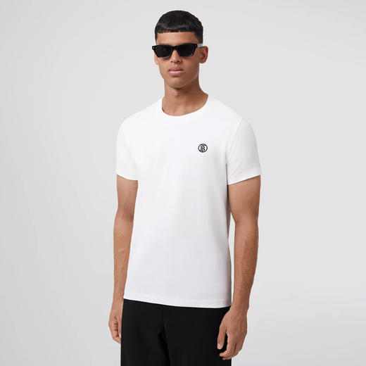 【一】BURBERRY 巴宝莉 男士棉质 Monogram TB专属标识刺绣圆领短袖T恤 白色 8053422 A1464 商品图1