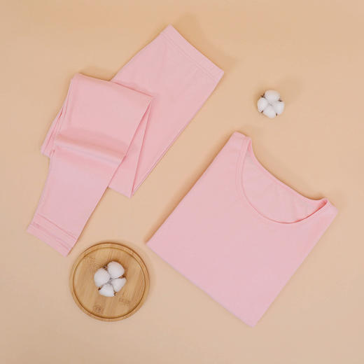 圆领内衣女贴身舒适贴身秋衣秋裤显瘦打底女士保暖套装 商品图4