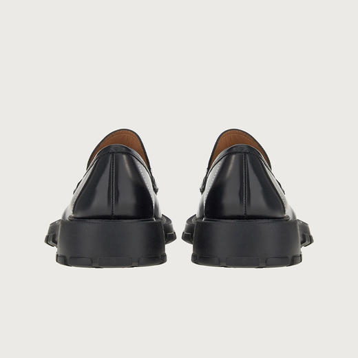 【二】FERRAGAMO 菲拉格慕 男士皮革 GANCINI 扣饰莫卡辛鞋 黑色 753788 商品图2