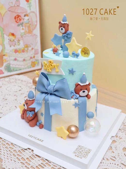 1027CAKE | 双层 翻糖玩偶装饰蛋糕 纯手工 泰迪熊主题 周岁蛋糕 商品图3
