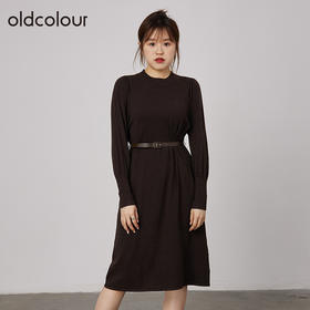 oldcolour2021秋商场同款休闲气质收腰显瘦长袖连衣裙N34106431