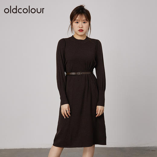 oldcolour2021秋商场同款休闲气质收腰显瘦长袖连衣裙N34106431 商品图0