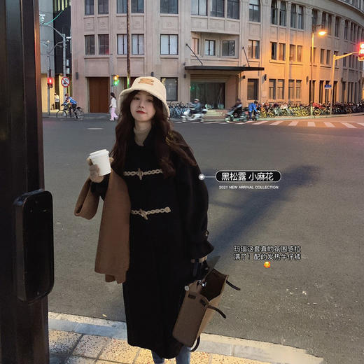  胡杨浅驼 XS 1件 金蘑菇菇【神明少女牛角扣】牛角扣双面呢外套爱好者集合 商品图3