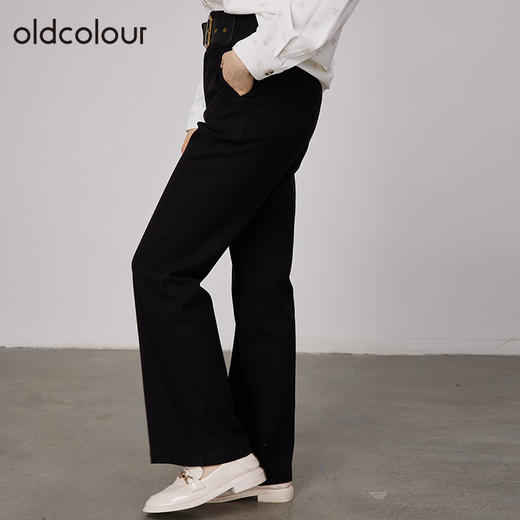 oldcolour2021秋商场同款高腰显瘦直筒气质休闲裤长裤女N34073401 商品图2