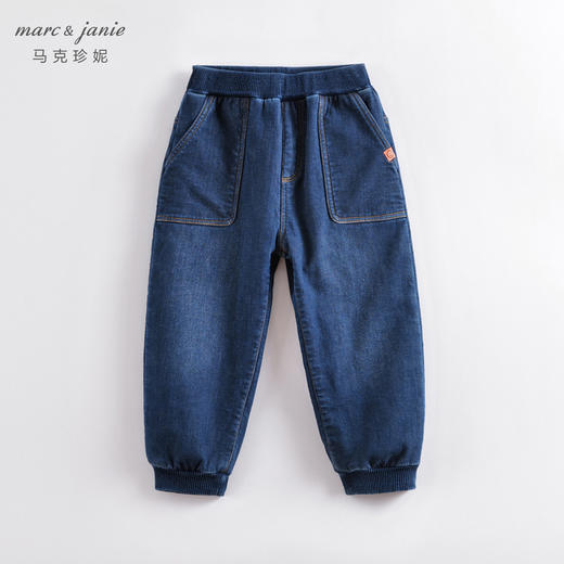 马克珍妮秋冬新款 男童大口袋加绒牛仔裤 儿童裤子221888 商品图0