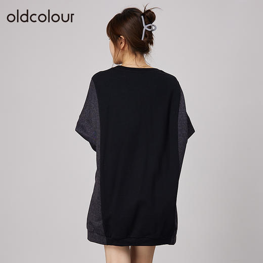 oldcolour2021秋商场同款气质休闲简约圆领长袖连衣裙N34103440 商品图3