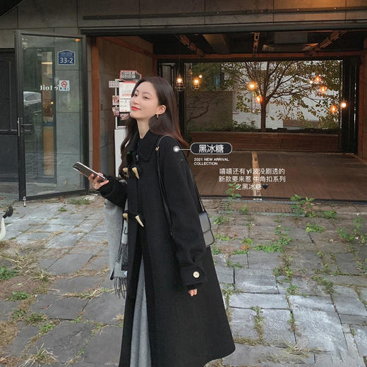  胡杨浅驼 XS 1件 金蘑菇菇【神明少女牛角扣】牛角扣双面呢外套爱好者集合 商品图1