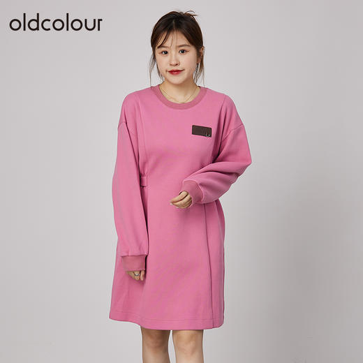 oldcolour2021秋商场同款收腰显瘦高级感气质T恤连衣裙N34103409 商品图0