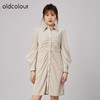 oldcolour2021秋商场同款长袖气质褶皱连衣裙N34103448 商品缩略图1