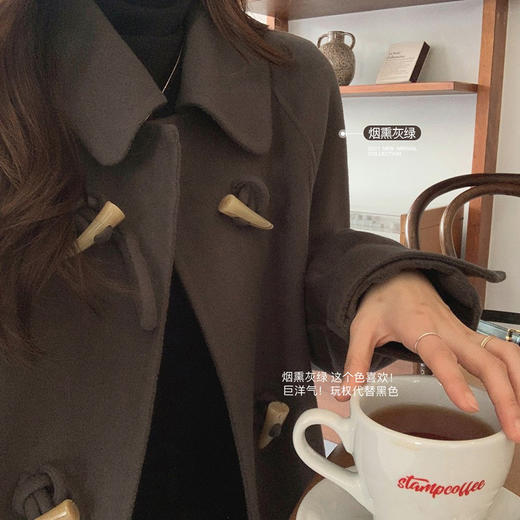  胡杨浅驼 XS 1件 金蘑菇菇【神明少女牛角扣】牛角扣双面呢外套爱好者集合 商品图2