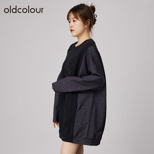 oldcolour2021秋商场同款气质休闲简约圆领长袖连衣裙N34103440 商品图1