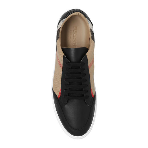 【二】BURBERRY 巴宝莉 女士皮革 House 格纹印花系带休闲运动鞋 格子 8057508 A1189 商品图2