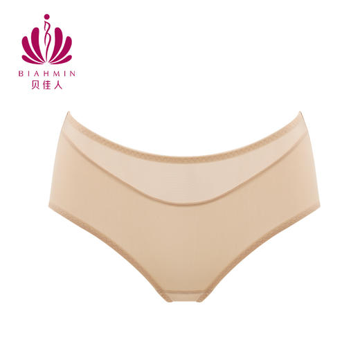 贝佳人22年新款舒适女士内裤蕾丝网纱透气平角裤提臀收腹内裤 商品图0