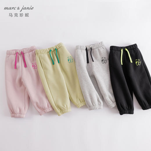 马克珍妮秋冬新款 男女童百搭加绒运动裤 儿童束脚裤221326 商品图0