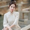 CM-300 年轻款旗袍少女倒大袖2022秋冬新款日常可穿收腰显瘦旗袍连衣裙 商品缩略图2
