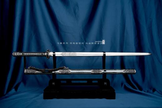 三希堂  乌骓系列  陨铁高雕仙扇唐剑  未开刃 商品图1
