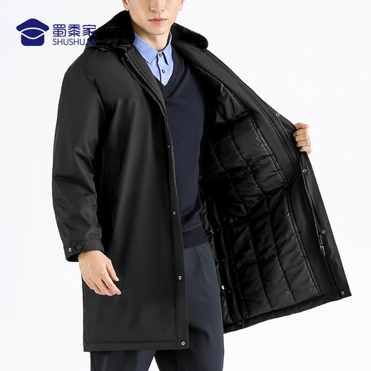 【实付满399送保温杯】【通勤棉大衣】防风防水棉服外套中长款加厚保暖通勤风衣 商品图4