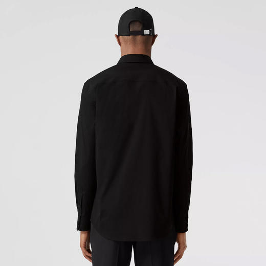 【二】BURBERRY 巴宝莉 男士棉质 Monogram Motif TB专属标识刺绣长袖衬衫 黑色 8057473 A1189 商品图2