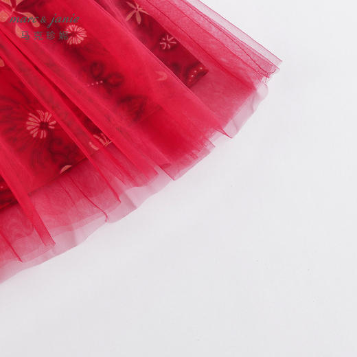 马克珍妮秋装新款 女童全棉灯芯绒网纱连衣裙221562 商品图3