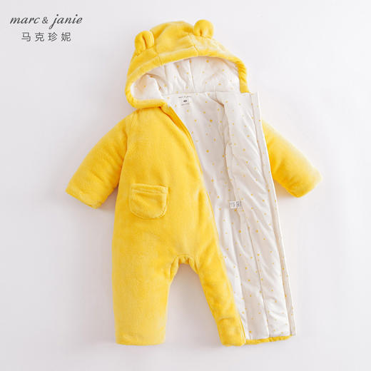 马克珍妮冬装新款 男女宝宝珊瑚绒夹棉连体衣 婴儿外出服221218 商品图3